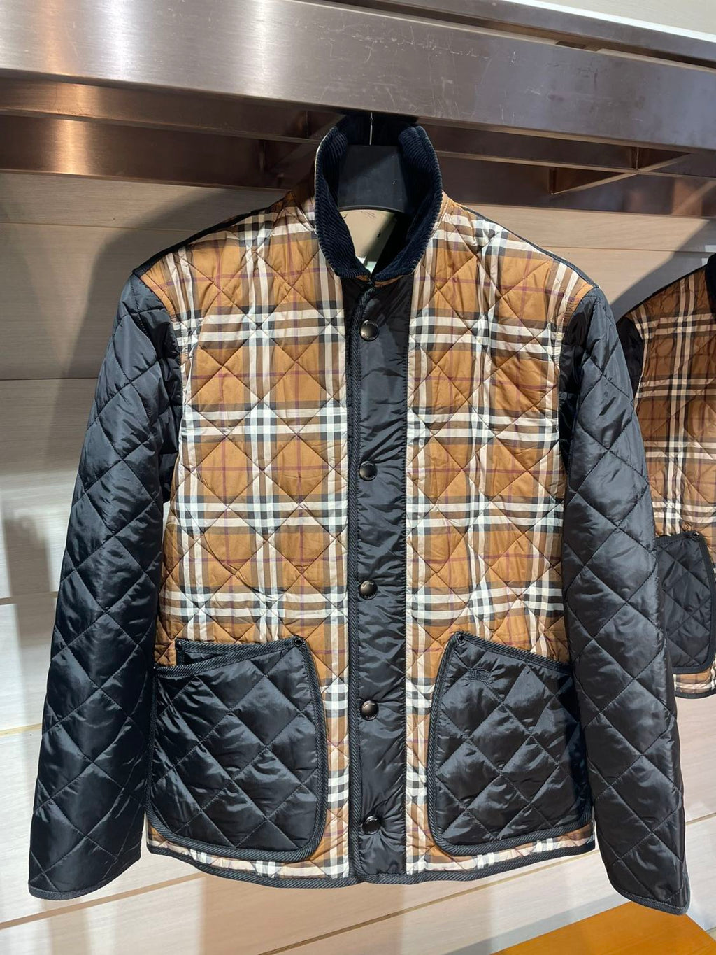 Burberry Men's And Women's Fall And Winter Color Blocking Plaid Print Single Breasted Loose Casual Long Sleeved Jacket #73144