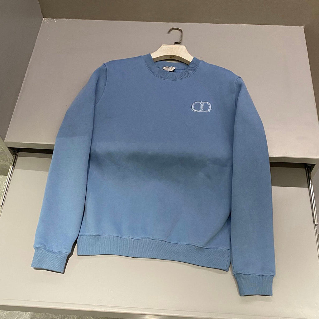 Dior Men's Spring and Autumn Solid Color Embroidery Letter Logo Round Neck Cotton Long Sleeve Sweatshirt Pullover #72911