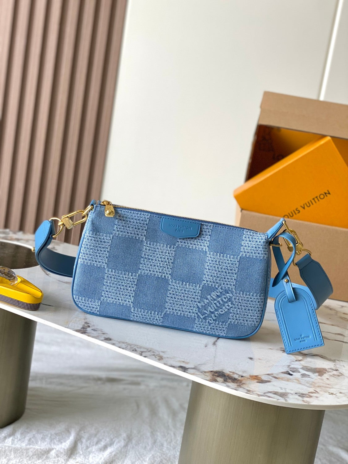 Louis Vuitton Pochette Accessories XL 3D N00204 Women's Men's Canvas Letter Logo Checkered Leather Pendant Fashion Luxury Bag Bags #77282