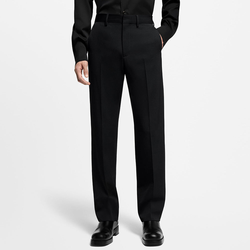 Louis Vuitton SS25 Men's Spring and Summer Solid Color Sheep Wool Straight Casual Pants #332664
