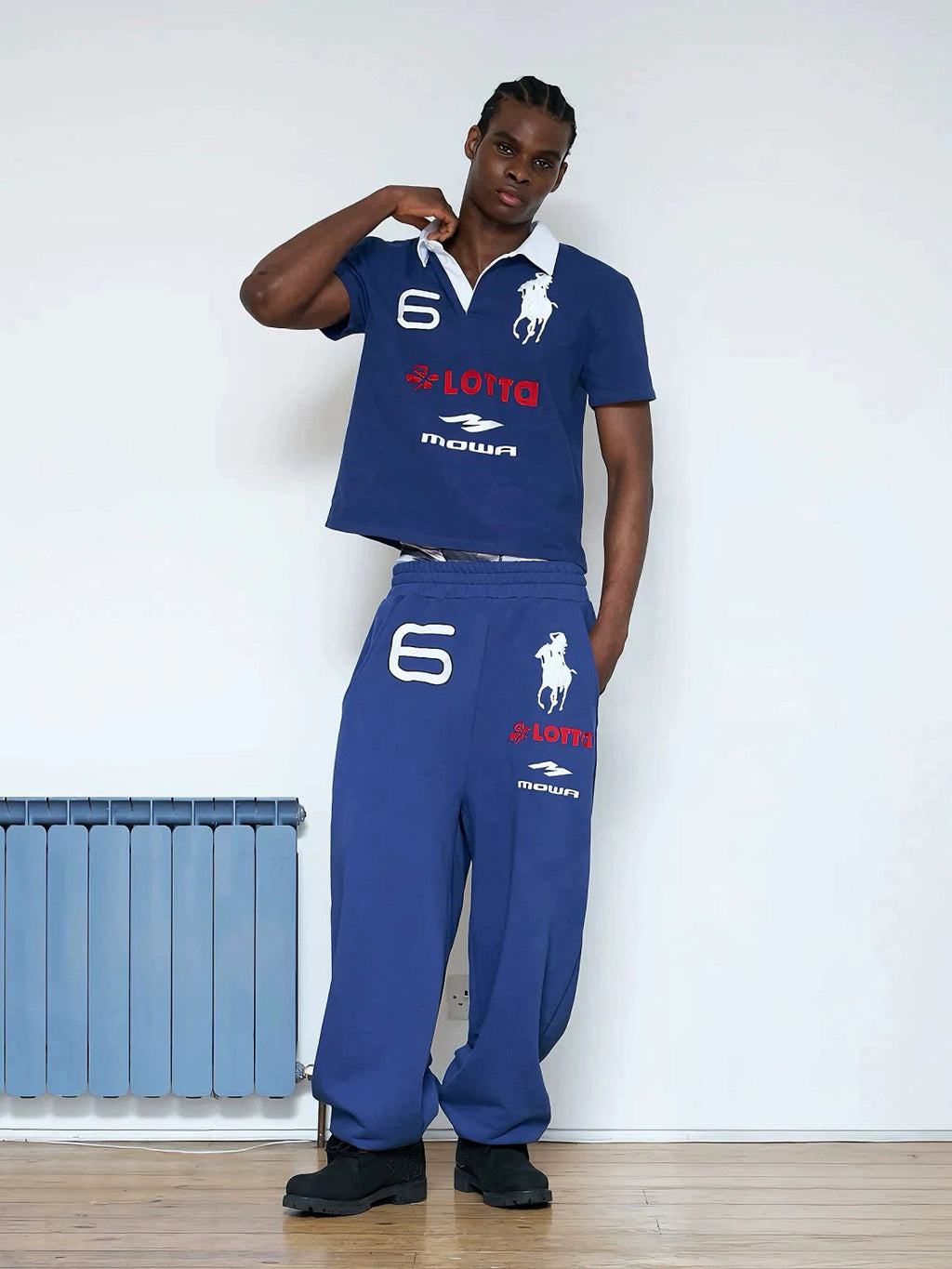 Mowalola Atl Opium Yvl Style Angel War Horse Embroidered Baggy Loose Wide Leg Sweatpants Men's Spring And Fall Fashion Pants #81432