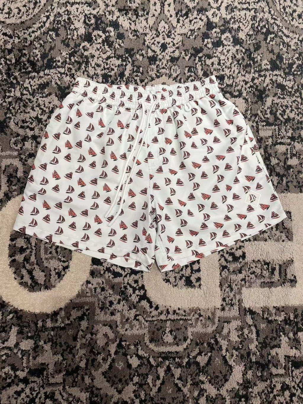 Loro Piana Men's Shorts Nautical Pattern Stretch Drawstring Swim Shorts Fashion Trend Vacation Travel Shorts Ngvp #1731