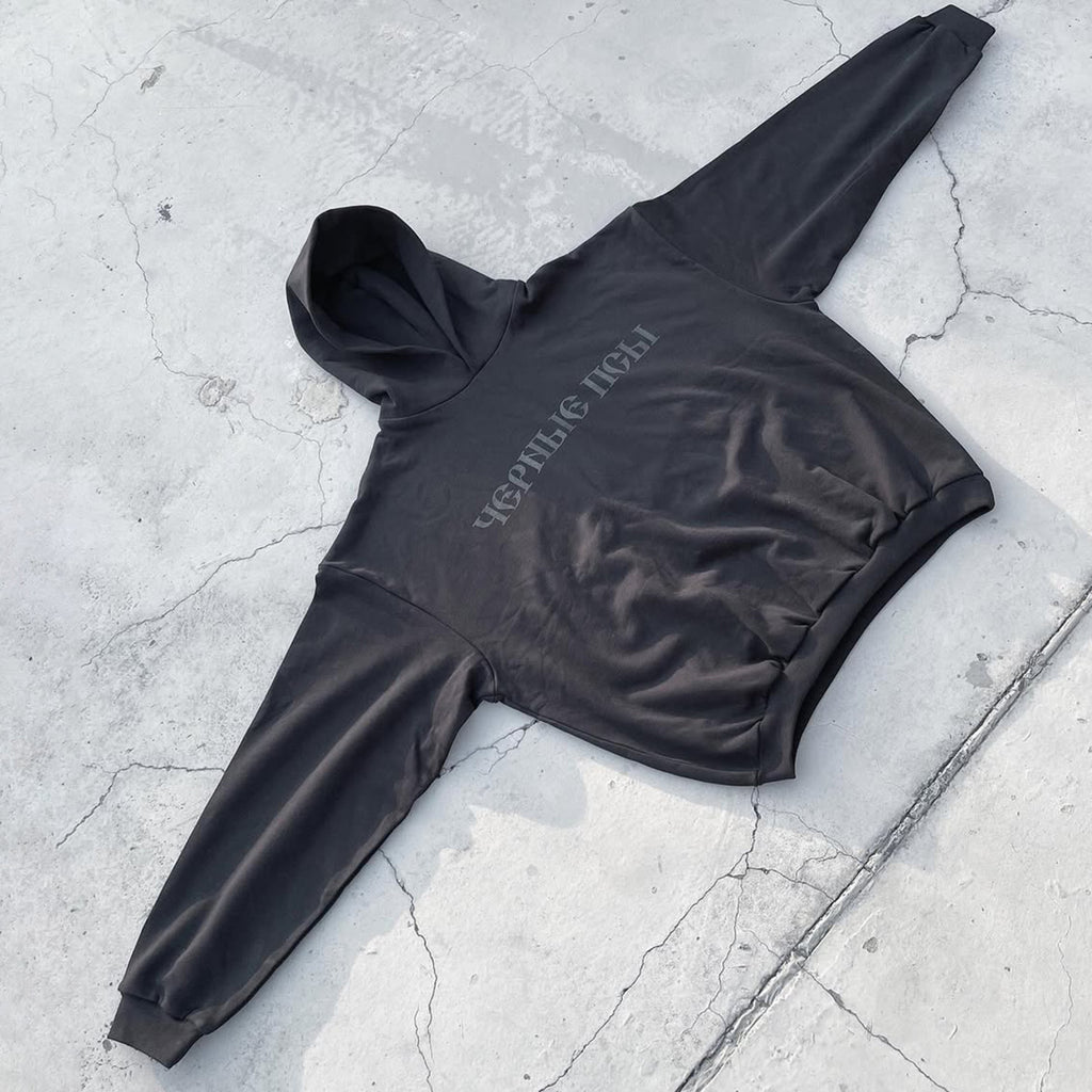 Yeezy X Gosha Kanye Russian Black Dog Grey Black Hoodie Sweatshirt Men's And Women's Spring Autumn High Street Hip Hop Hooded Pullover Hoodie Ngvp #1869