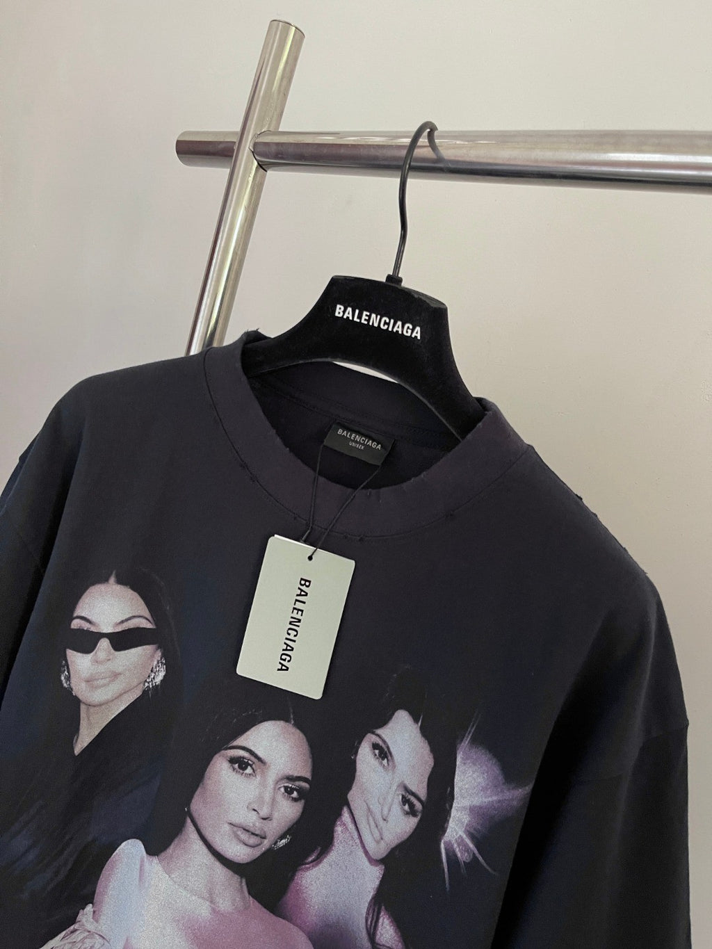 Balenciaga Men's and Women's Summer Portrait Printed Solid Colour Round Neck Cotton Short Sleeve T-Shirt #76598