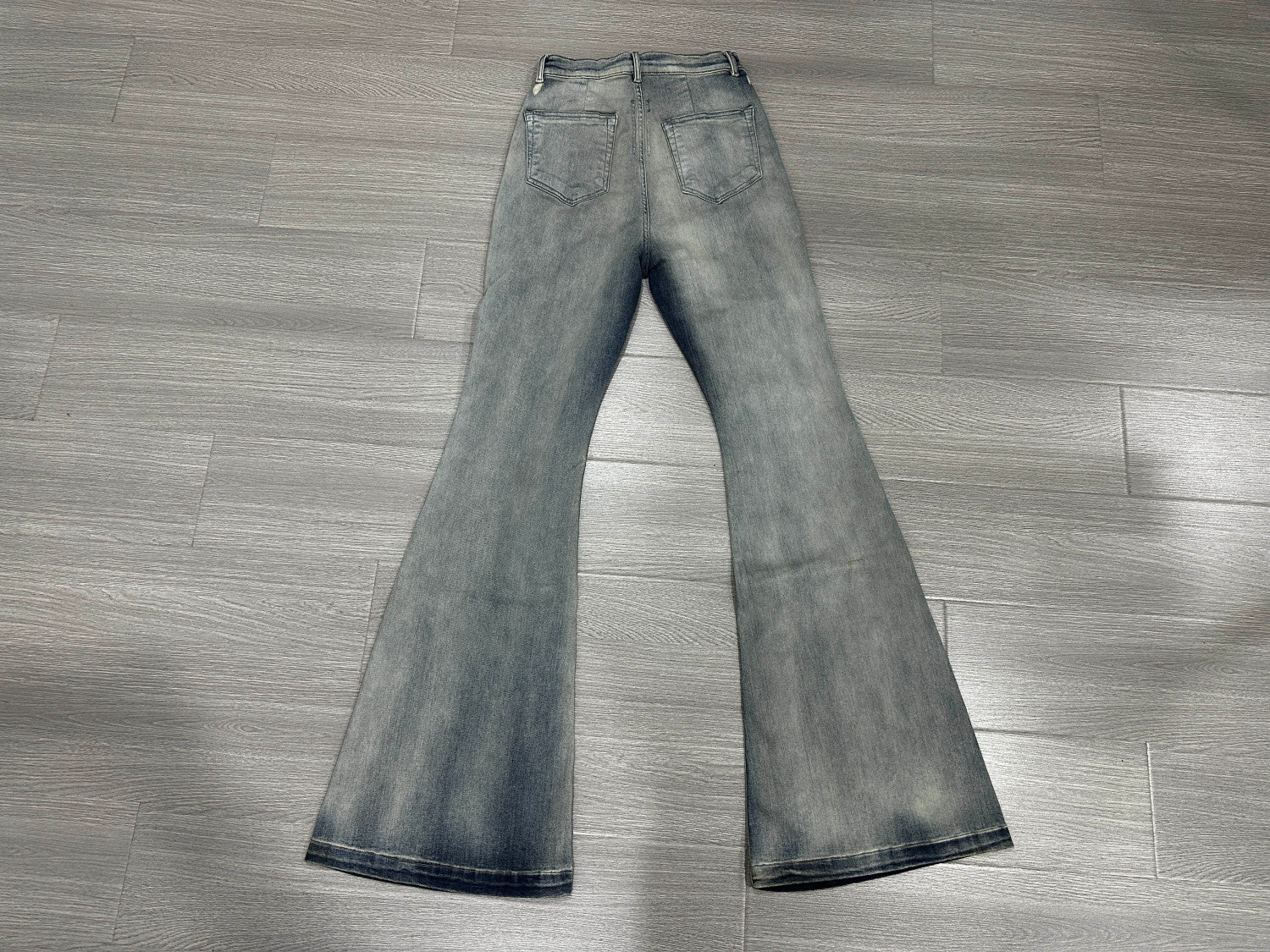 Rick Owens Men's And Women's Spring And Autumn Do Old Sky Blue Washed Jeans Pants #76796