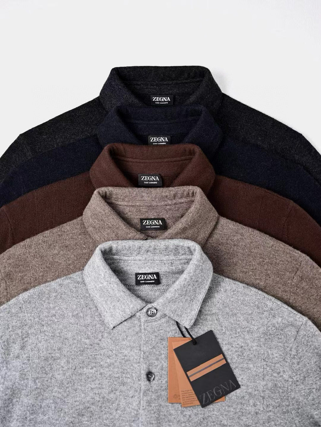 Ermenegildo Zegna Men's Spring. Summer. Autumn Cashmere Silk Lapel Long Sleeved Single Breasted Solid Color Shirt Ngvp #2564