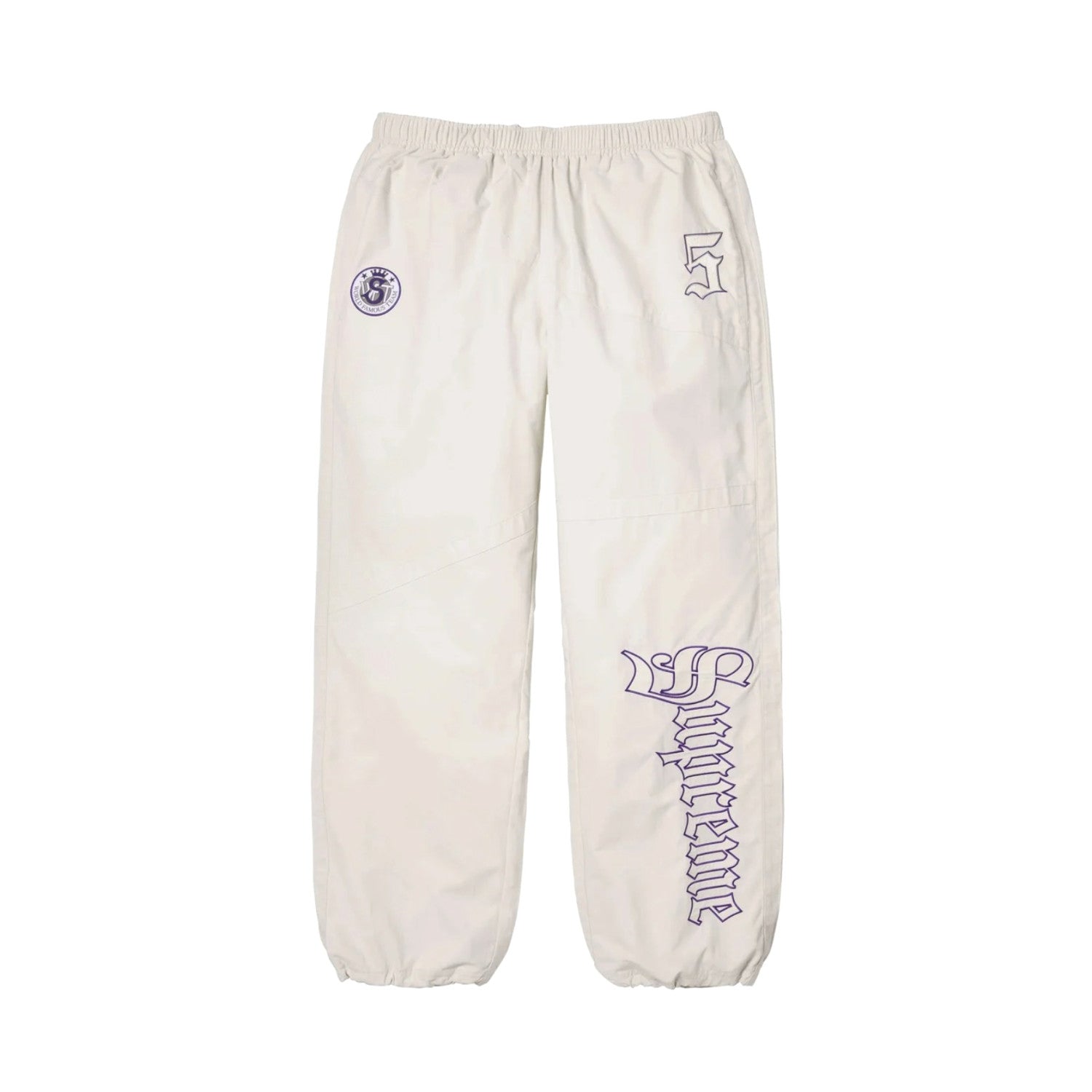Supreme SS25 WEEK12 Old English Track Jacket Men's And Women's Spring/autumn Logo Pattern Patchwork Zipper Stand-up Collar Long-sleeved Jacket And Sweatpants Pants Set Suit #77832