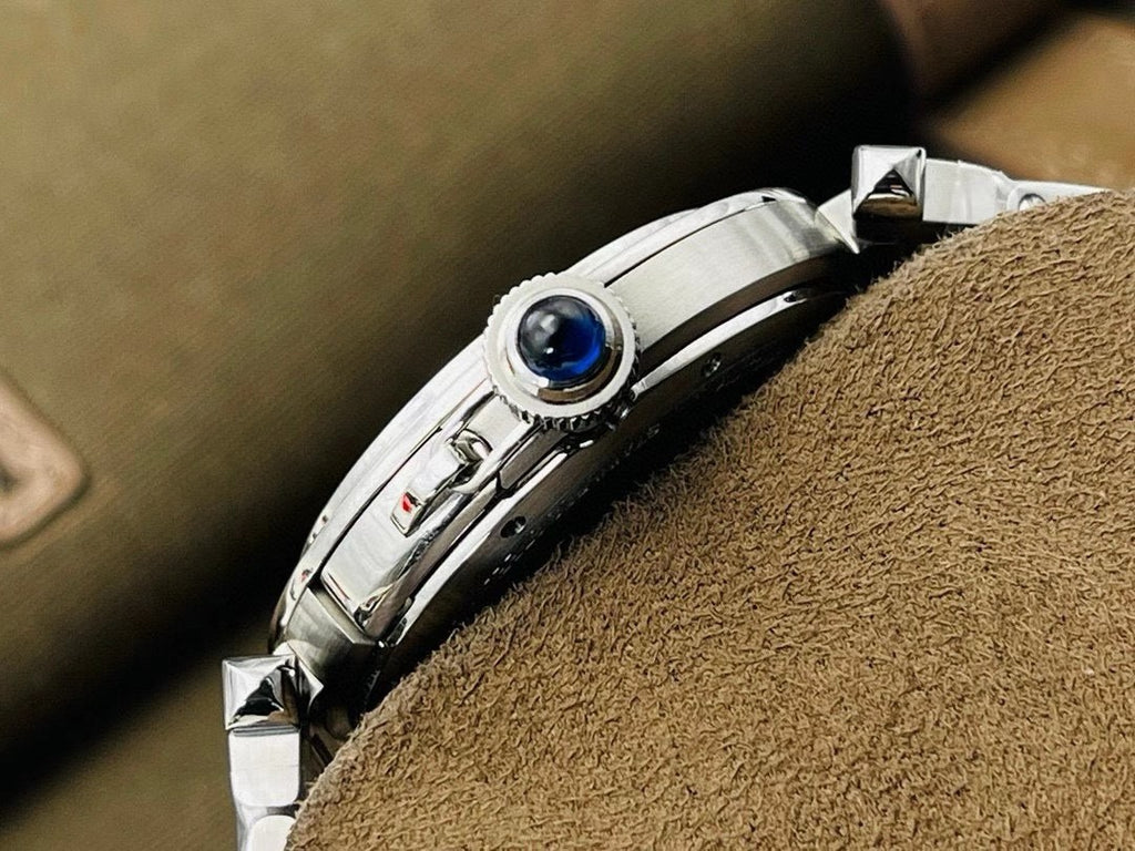 Cartier Pasha Men's Automatic Mechanical Movement 100M Water Resistant 41 mm White Dial Stainless Steel Case Strap Watch #74822