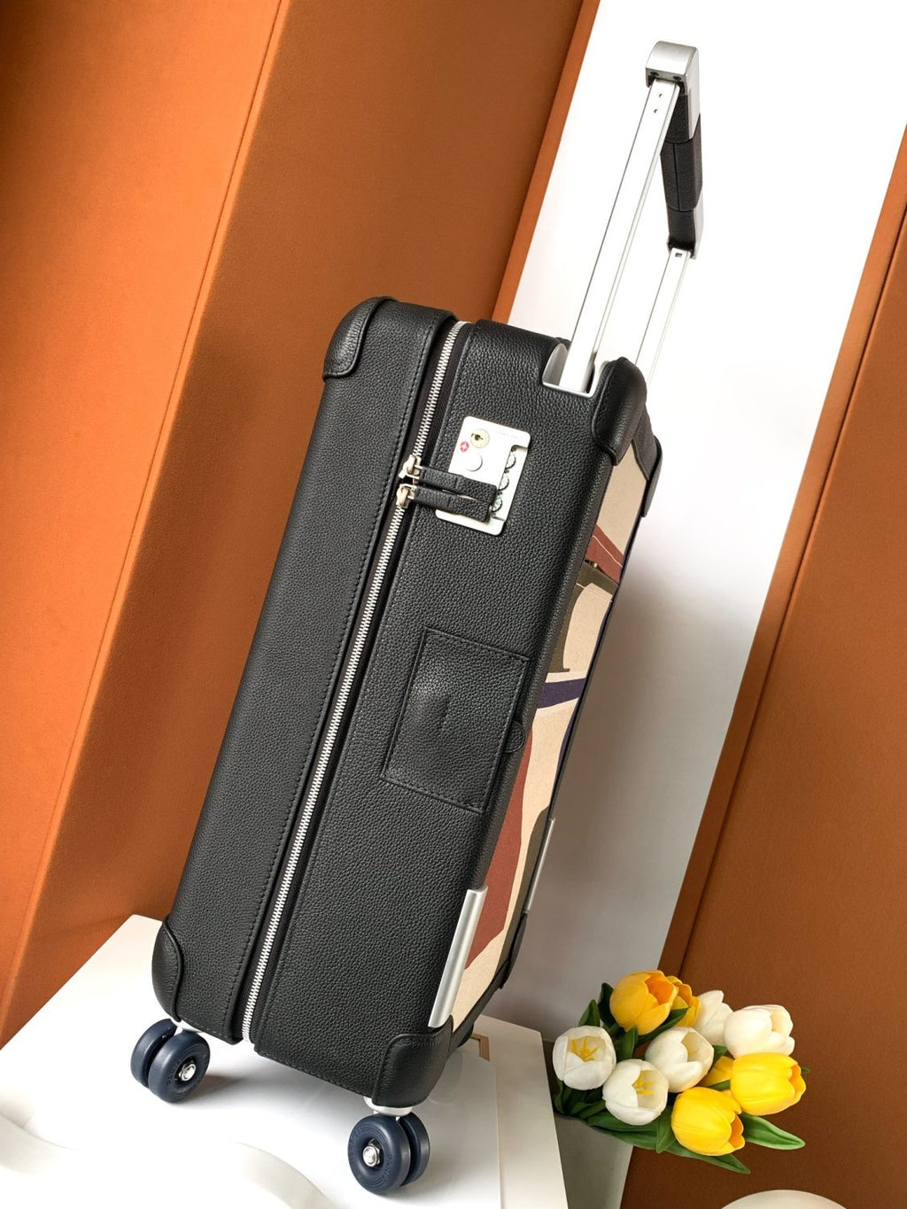 Hermes R.M.S Classic Fashion Pattern Printed Pull-along Canvas Cowhide Leather Luggage Bags #78183