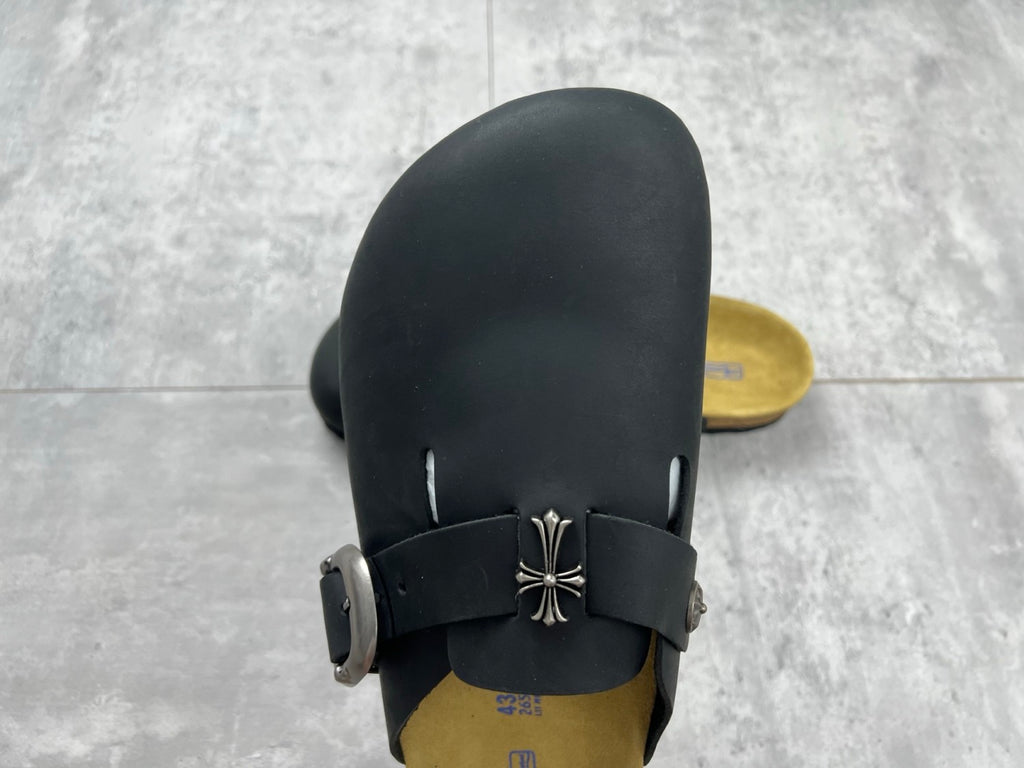 Chrome Hearts x Birkenstock Men's And Women's Spring Summer Round Toe Buckle Slippers Vacation Fashion Trend Cross Logo Sandals Shoes #81377