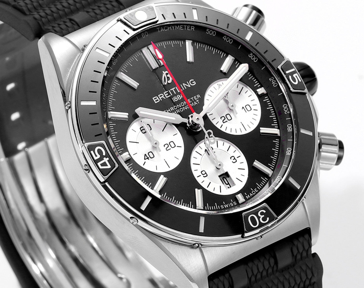 Breitling Silicone Bracelet Mechanical Watch #96675