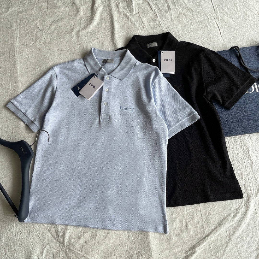 Dior Men's Summer Solid Color Logo Letter Embroidered Polo Shirt Short Sleeve T-Shirt #99612