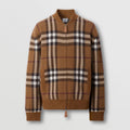 Burberry Men's Check Jacquard Wool Cashmere Knit Zipper Long Sleeve Jacket #74818