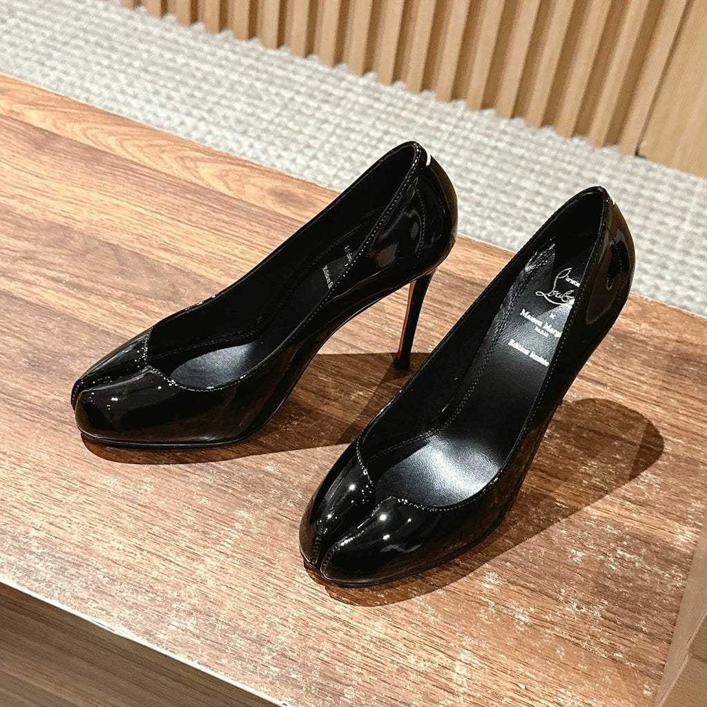 Christian Louboutin X Maison Margiela Women's Spring And Summer Split-toe High Heels Temperament Luxury Red Bottom Within The High Leather Single Shoes Ngvp #1599
