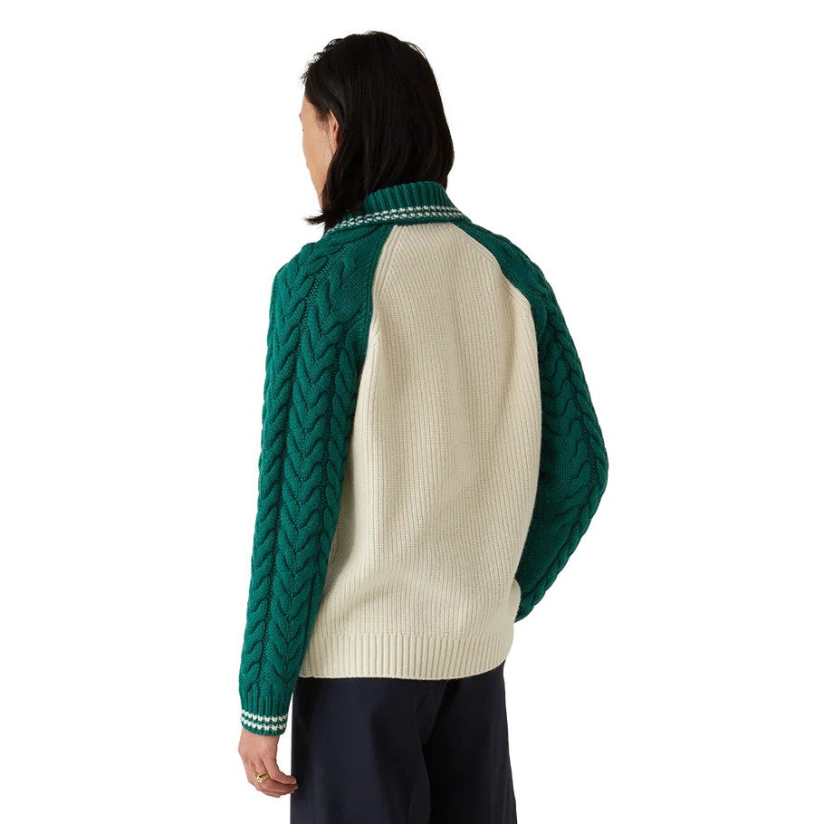 Casablanca Men's And Women's Spring/fall Fashion Casual Collared Half-zip Logo Wool Knit Sweater #78495