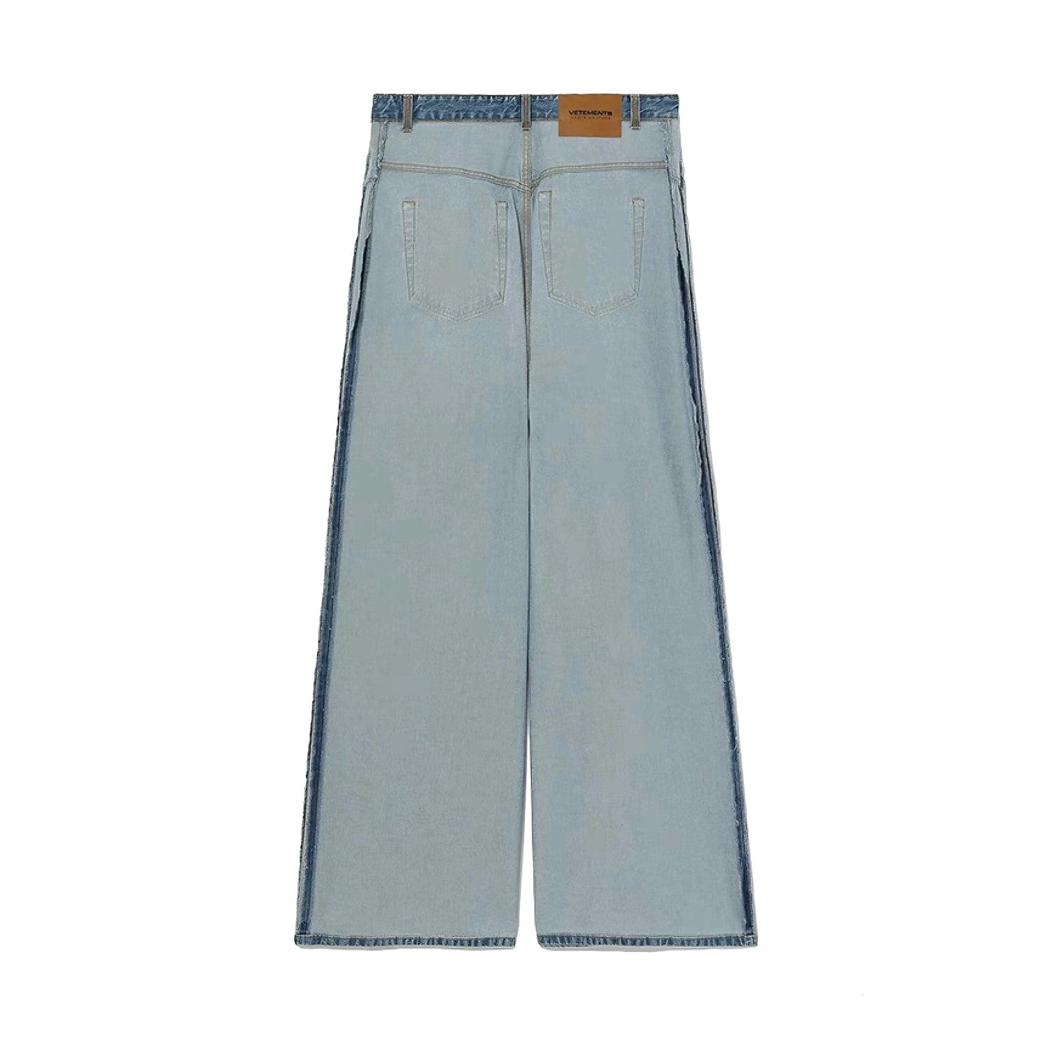 Vetements Men And Women With The Same Paragraph Fall And Winter Double-sided Wear Washed Blue Wide-legged Loose Flare Jeans Jeans High Street Trend Casual Straight Pants Ngvp #2458