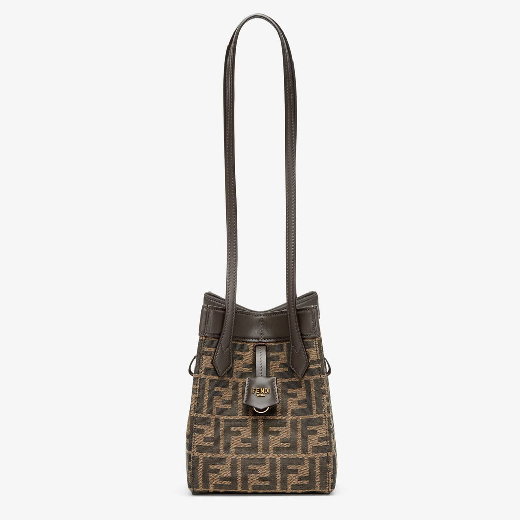 Fendi Origami Medium Handbag Brown FF Jacquard Fabric Handbag Women's Luxury Trend Clutch Temperament Fashion Bag Bags 8BS083AFPMF1GL7  #81635