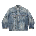 Balenciaga Men's Women's Spring And Autumn Graffiti Hand-painted Vintage Washed Denim Jacket Fashion Trend Loose Blue Loose Denim Jacket Ngvp #1974