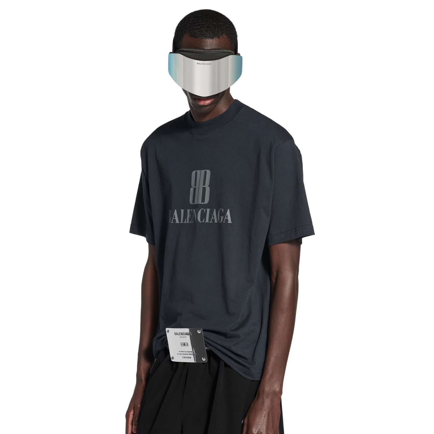 Balenciaga Men's Summer Solid Color Letter Print Round Neck Cotton Short Sleeve T-Shirt #77337