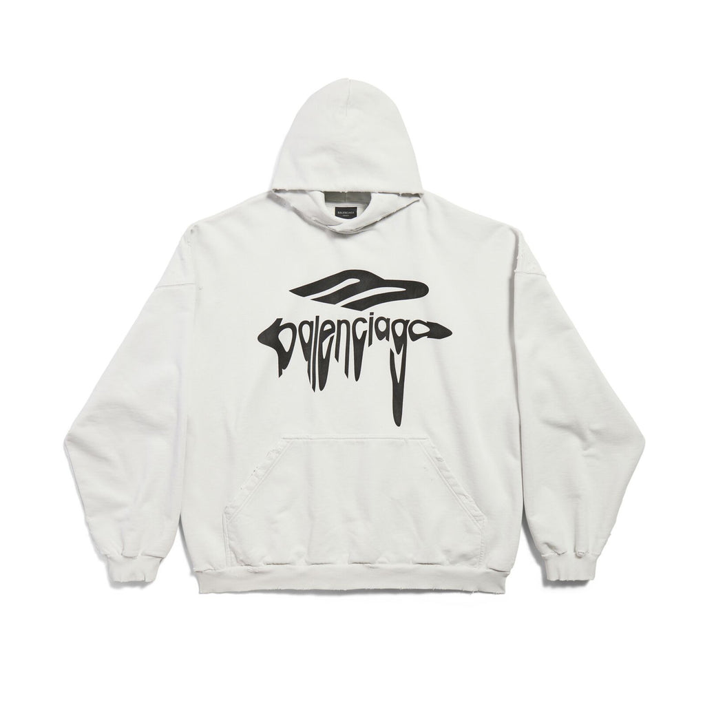 Balenciaga Men's Spring 3B LIQUIFIED Loose High Street Cotton Logo Print Hooded Sweatshirt #71811