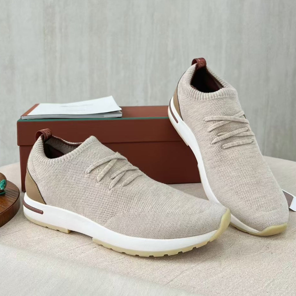 Loro Piana 360 Lp Flexy Walk Men's Autumn/winter Sports Shoes Two-tone Fashion Luxury Knit Comfortable Casual Footwear Ngvp #2435