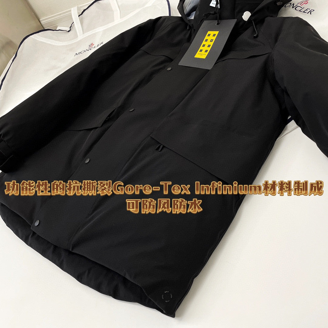Moncler Black Hooded Down Jacket #22155