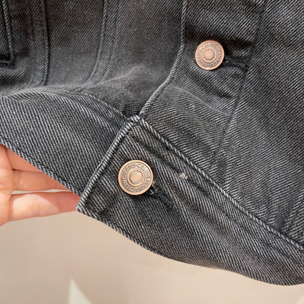 Celine Denim Hooded Jacket Black #95173