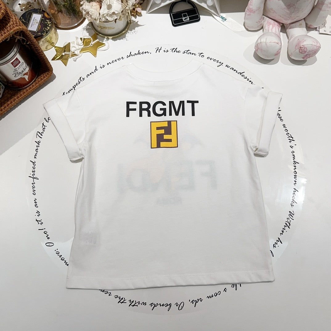 Fendi Kid's 2024 Chinese New Year Limited Series Summer Short Sleeve Logo Printed Fitted T-Shirt #31247