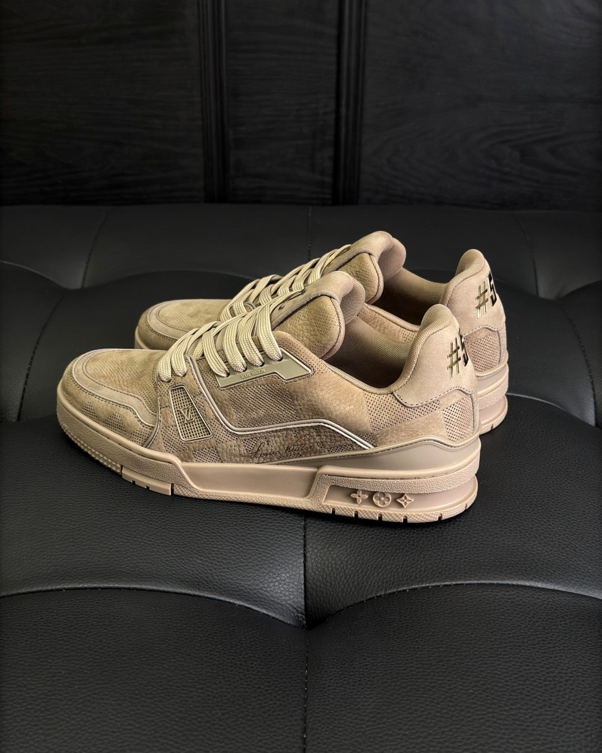Louis Vuitton LV Trainer Men's Four Seasons Solid Color Cowhide Low-top Lace-up Flat Casual Shoes #76661