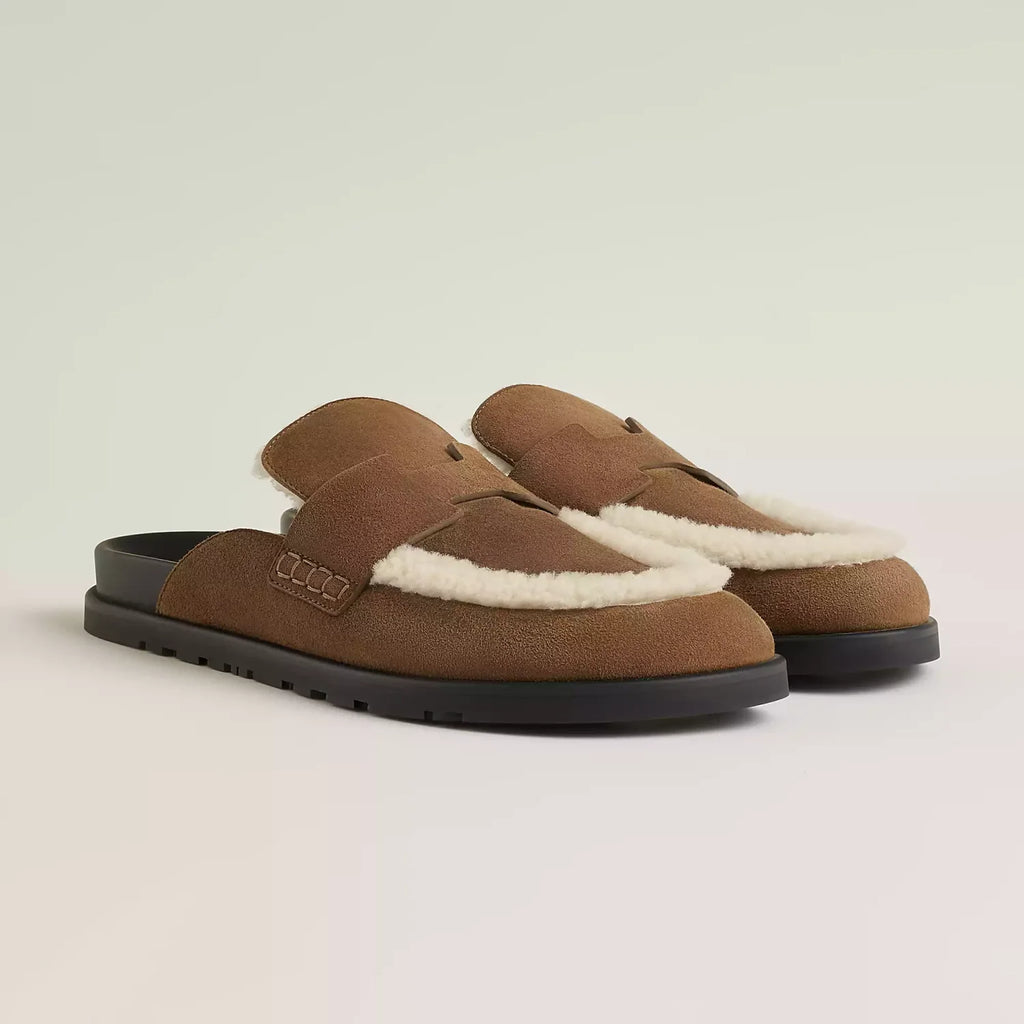 Hermès  Women's Go Mules Leather Round Toe Pumps Birkenstocks #333299