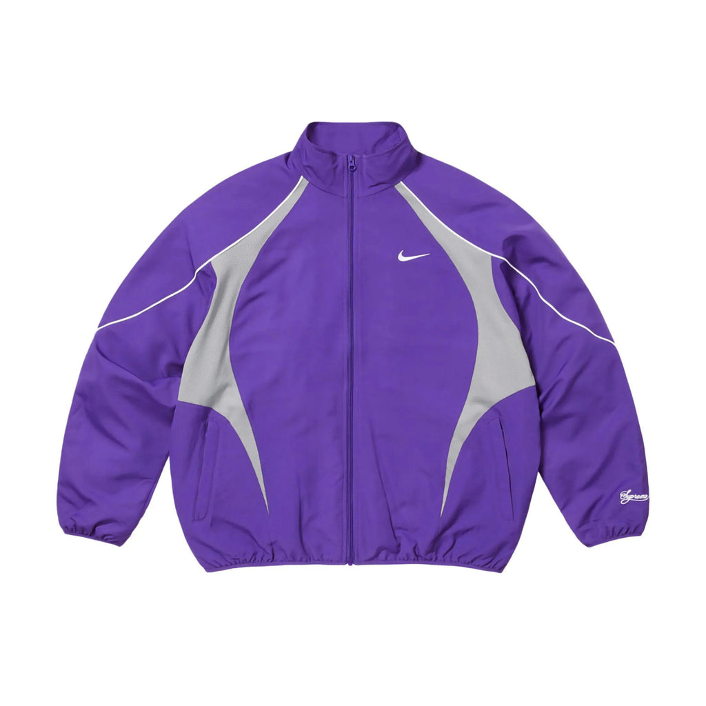 Supreme x Nike Men's Fashionable Cuff Embroidery Zipper Fitted Long-Sleeved Solid Color Sports Jacket Casual Striped Elastic Loose Sports Pants #81521
