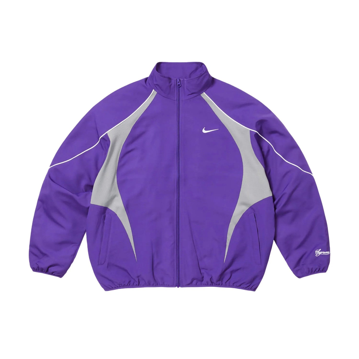 Supreme x Nike Men's Fashionable Cuff Embroidery Zipper Fitted Long-Sleeved Solid Color Sports Jacket Casual Striped Elastic Loose Sports Pants #81521