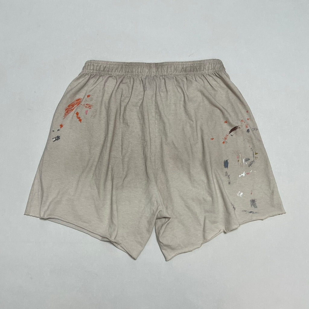 Gallery Dept Men's Summer Splash Pattern Letter Print Cotton Stretch Waist Tie Casual Shorts #77189