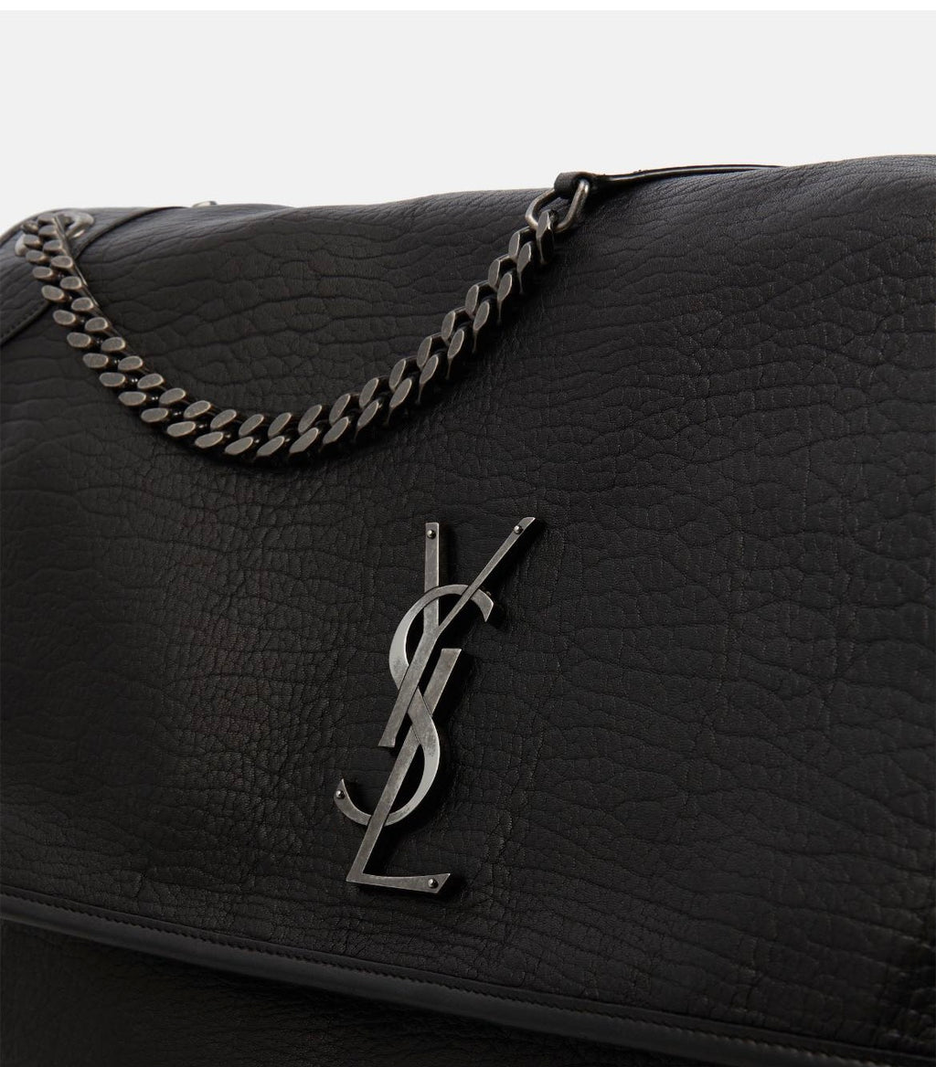 SAINT LAURENT Women's Monogram Logo Chain Grained Lambskin Niki Tote Vintage Black Oversized Bags #71456