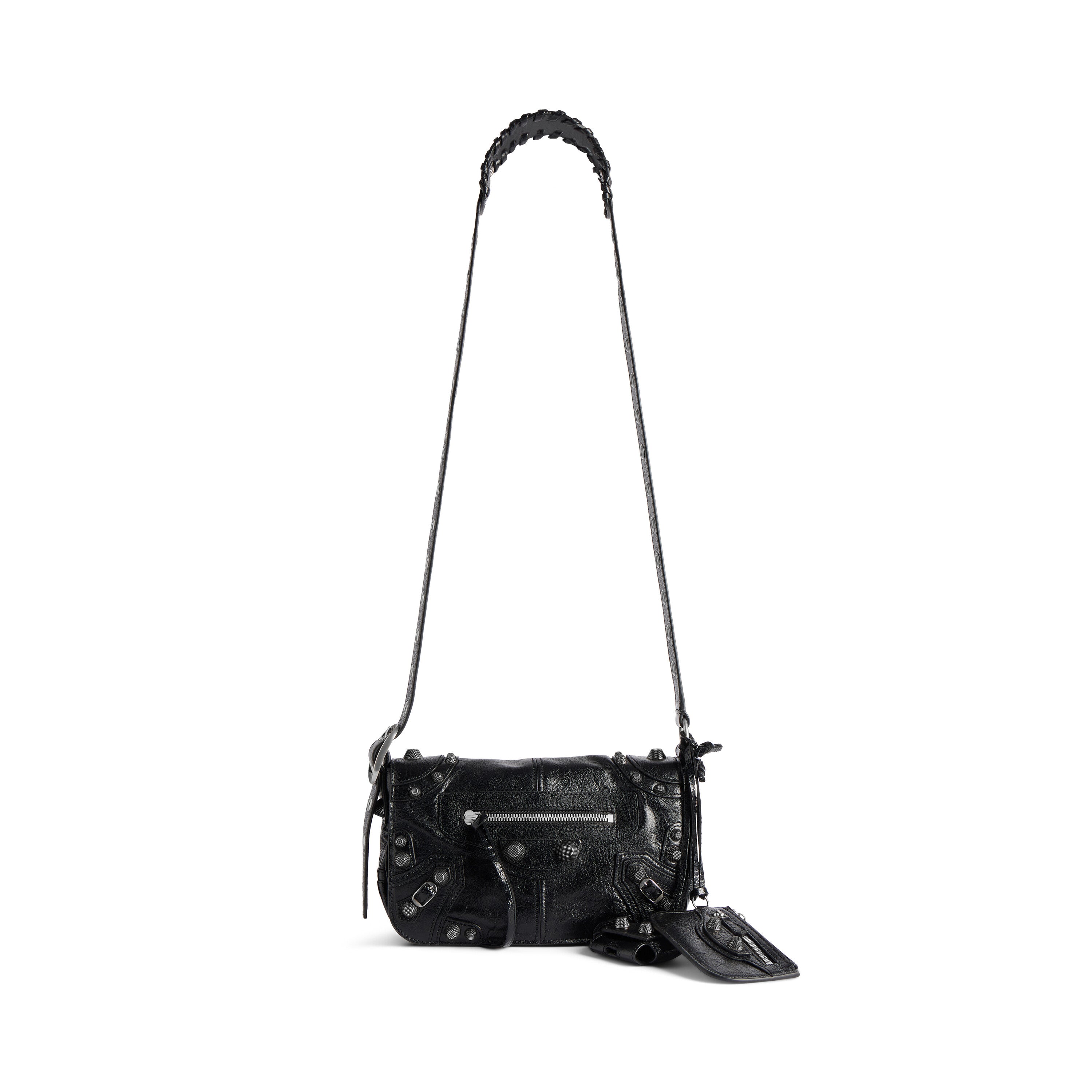 Balenciaga Le Cagole  Men's And Women's Fashion Casual Solid-Color Fine-Grain Lambskin Flap Bag with Adjustable Shoulder Strap Motorcycle Bag Crossbody Bag Bags #78492
