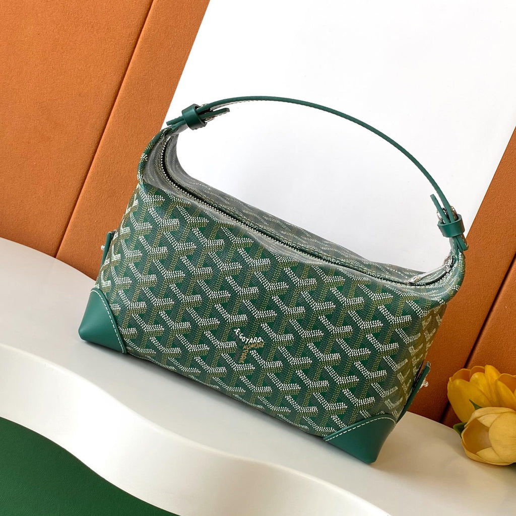 GOYARD Men's and Women's Solid Color Printed Zipper Leather Handbag Storage Bag Bags #77775