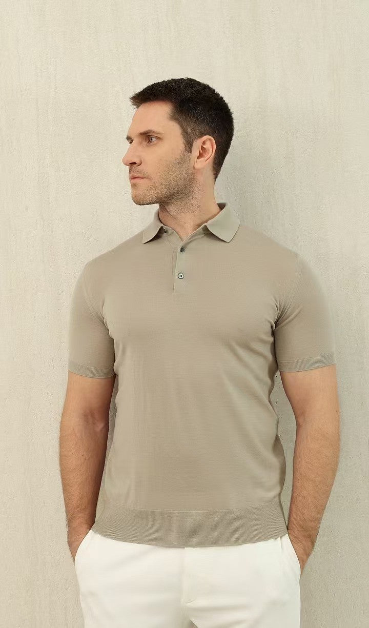 Loro Piana King's Gift® Men's Polo Shirt Spring Summer Fashion Casual Button Short Sleeve Top Knitted T-shirt Lapel Men's Clothes Ngvp #9957