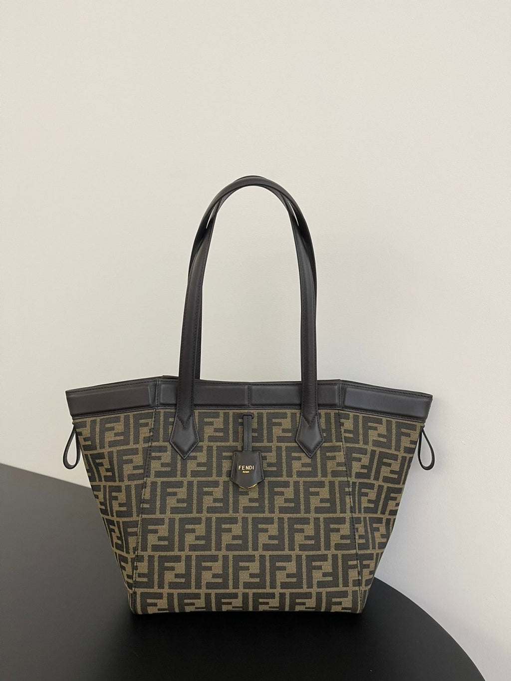 Fendi Origami Medium Handbag Brown FF Jacquard Fabric Handbag Women's Luxury Trend Clutch Temperament Fashion Bag Bags 8BS083AFPMF1GL7  #81635