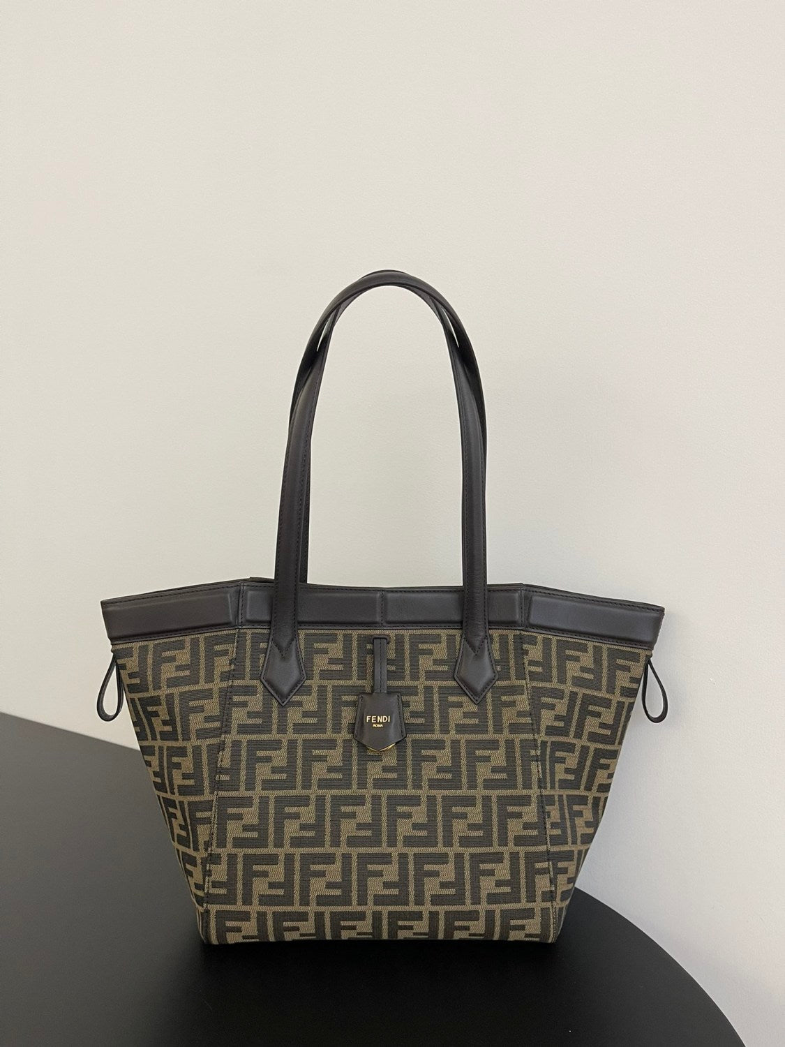 Fendi Origami Medium Handbag Brown FF Jacquard Fabric Handbag Women's Luxury Trend Clutch Temperament Fashion Bag Bags 8BS083AFPMF1GL7  #81635
