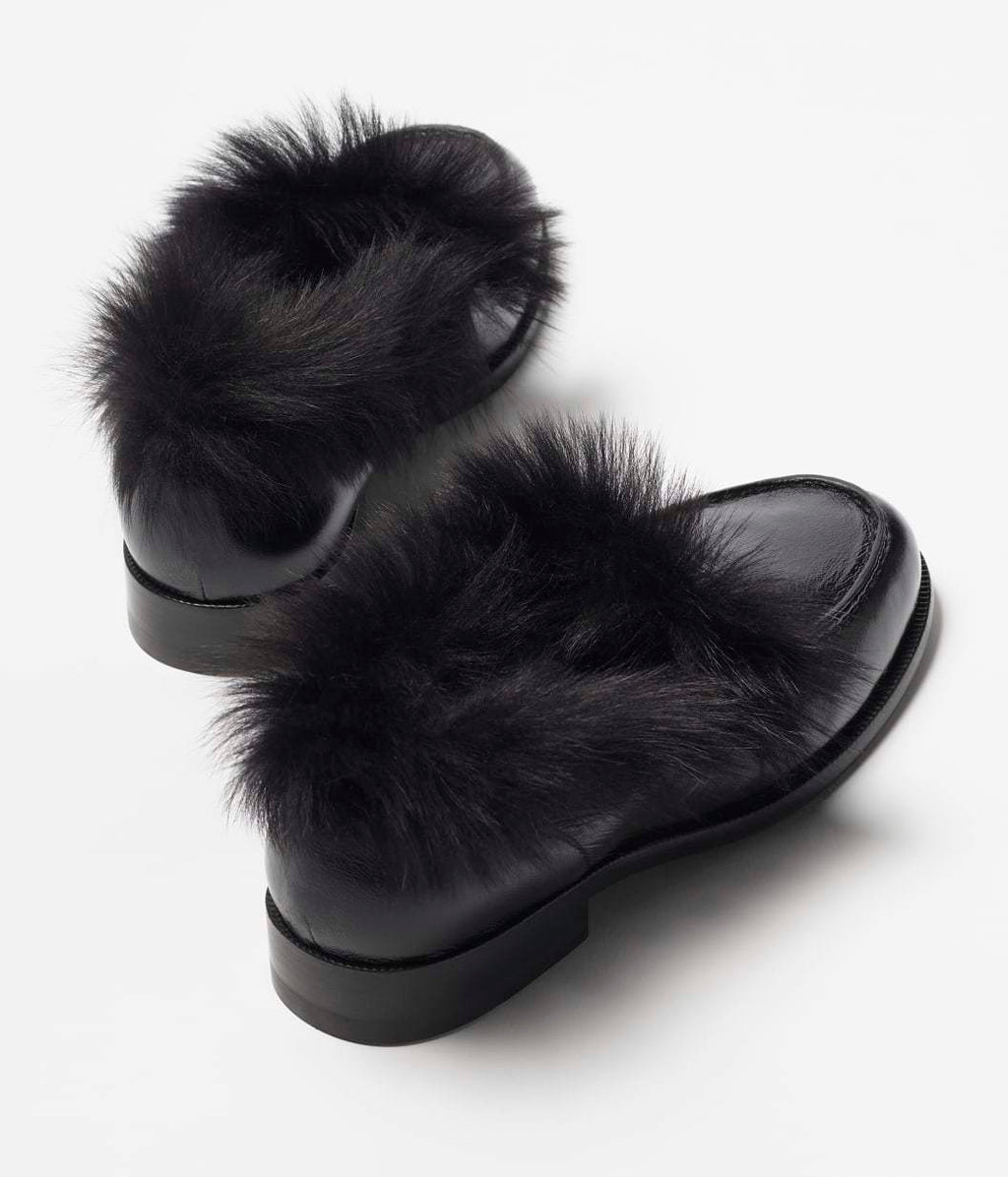Chanel Women's Flat Loafers Suede Glossy Pleated Lambskin And Double-Sided Shearling Lambskin #333067