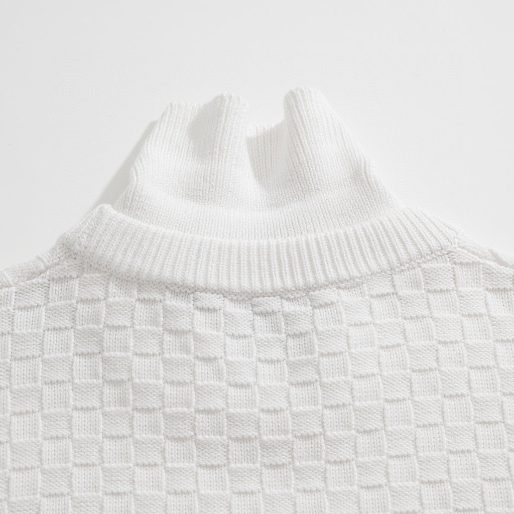 Louis Vuitton Damier Polo Neck Knitted Long Sleeve Pullover Sweater #21884