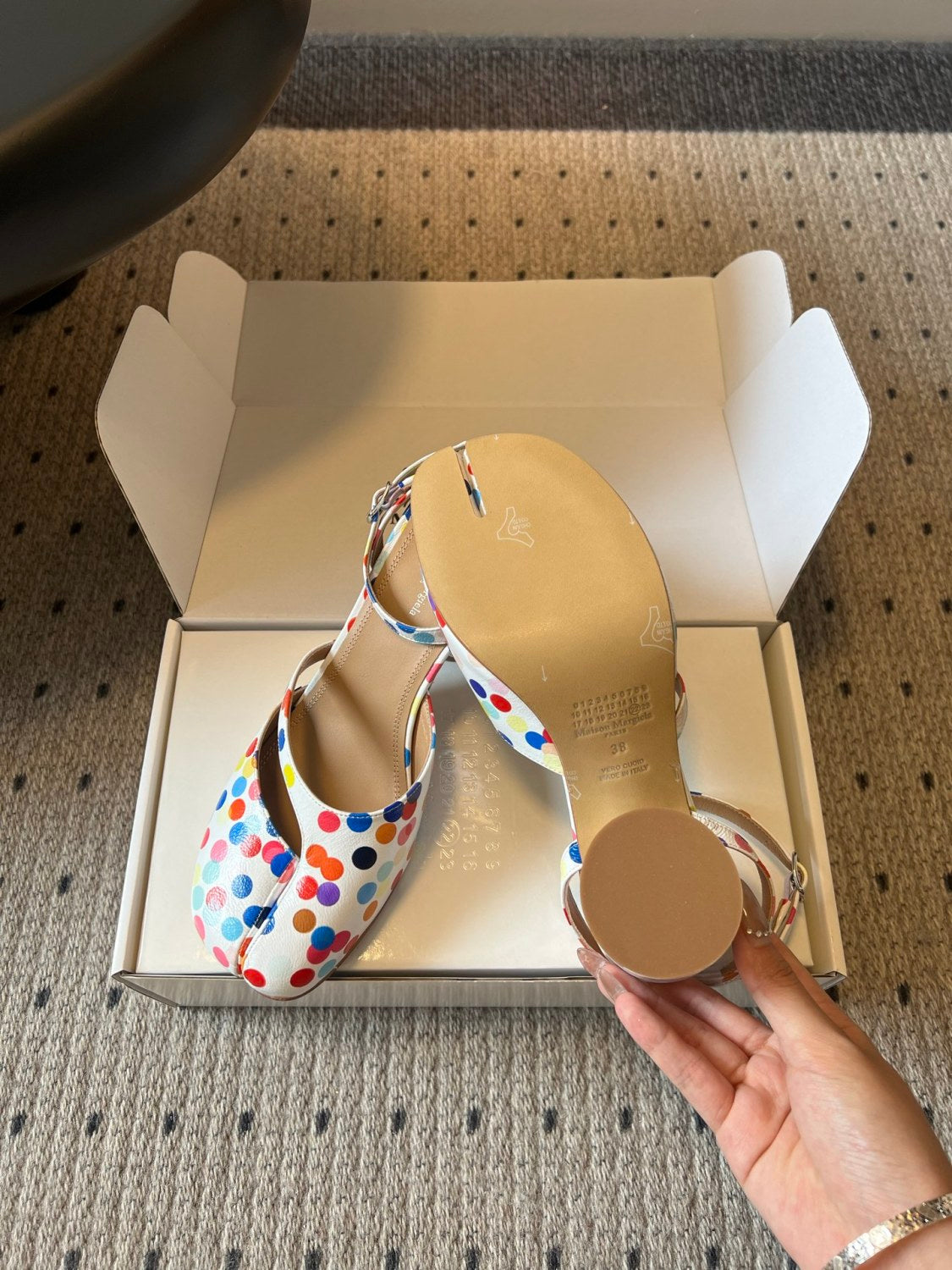 Maison Margiel Polka Dot Split Toe Shoes #381391