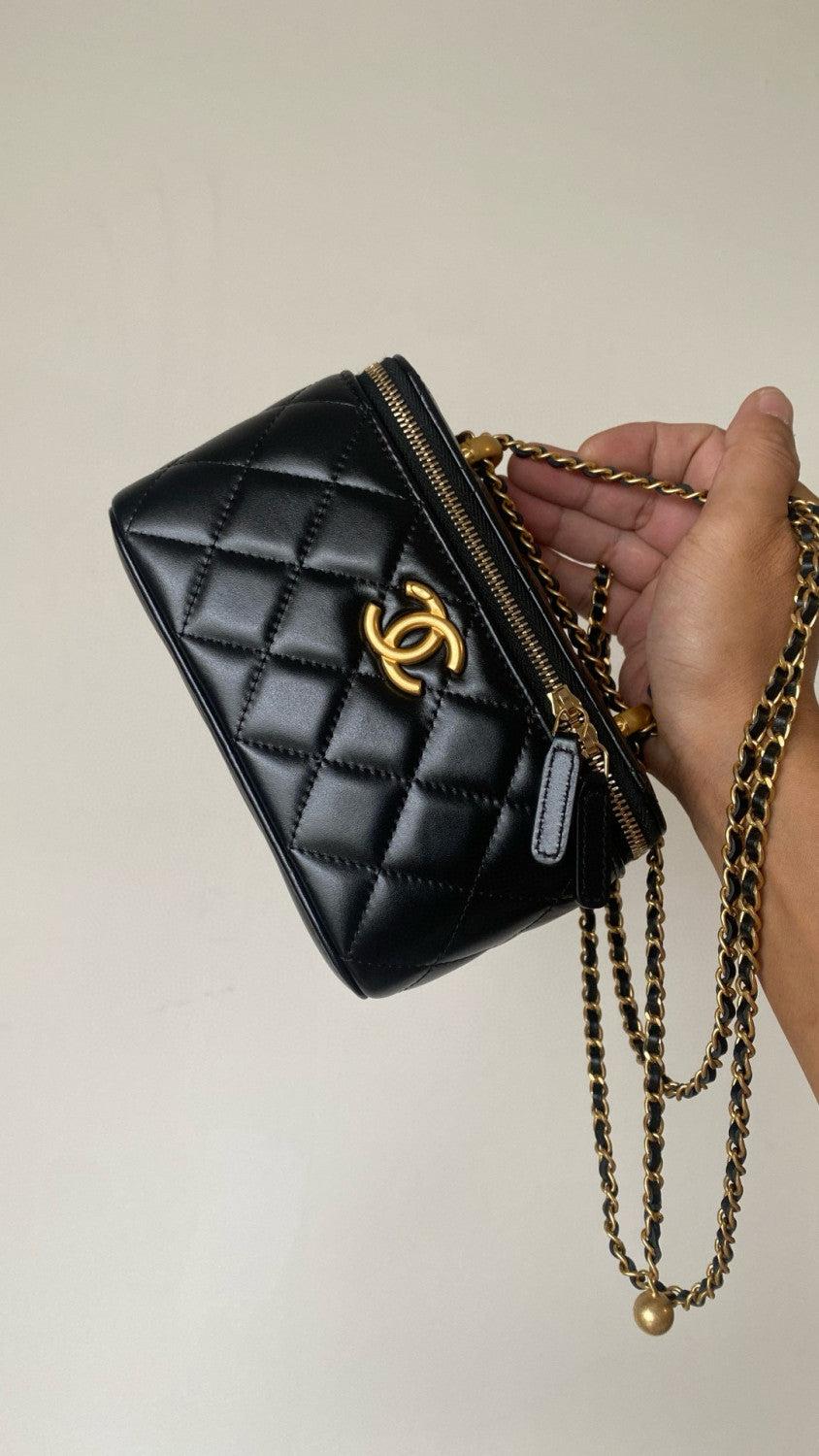 Chanel Women's Classic Fashion Solid Color Logo Sand Gold Buckle Zipper Chain Shoulder Bag Crossbody Bag Bags#78225
