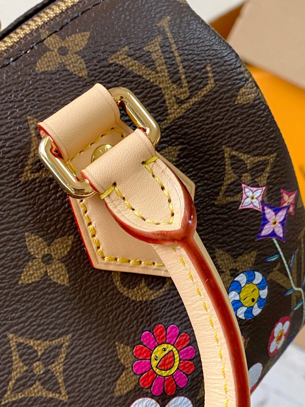 Louis Vuitton Lv X Tm Speedy Bandoulière 20 Women's Brown Letter Printed Zipper Closure Canvas Quilted Cowhide Shoulder Crossbody Tote Bag Bags #77566