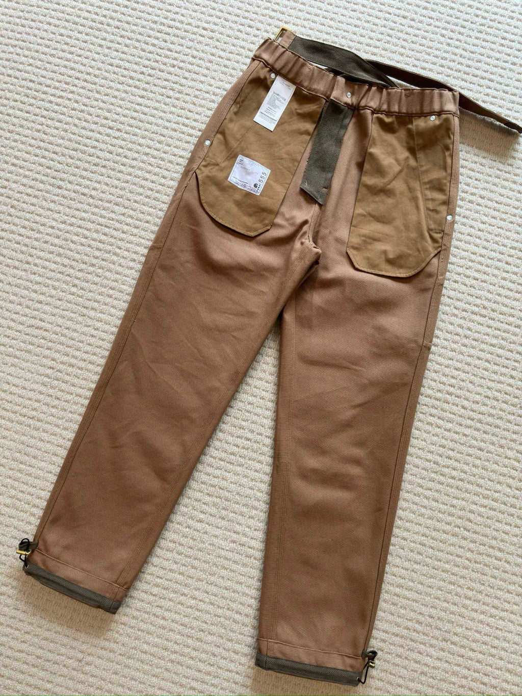Carhartt WIP x Sacai  Men's Spring/Fall Fashion Casual Solid Color Relaxed Straight Leg Pants Work Pants #78683
