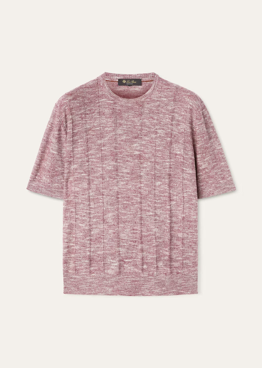 Loro Piana Men's Spring And Autumn Tori Round Neck Casual Linen Silk Knit Short Sleeve Top T-Shirt Ngvp #1774