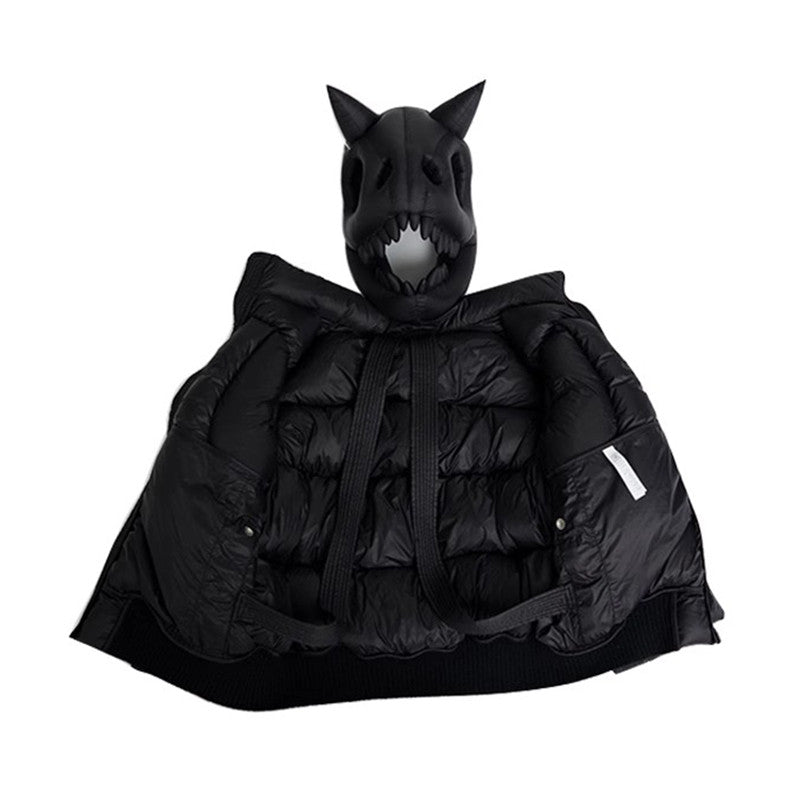 Kid's Autumn And Winter Solid Color Long Sleeve Stereoscopic Dinosaur Shaped Hat Puffer Down Jacket #31325