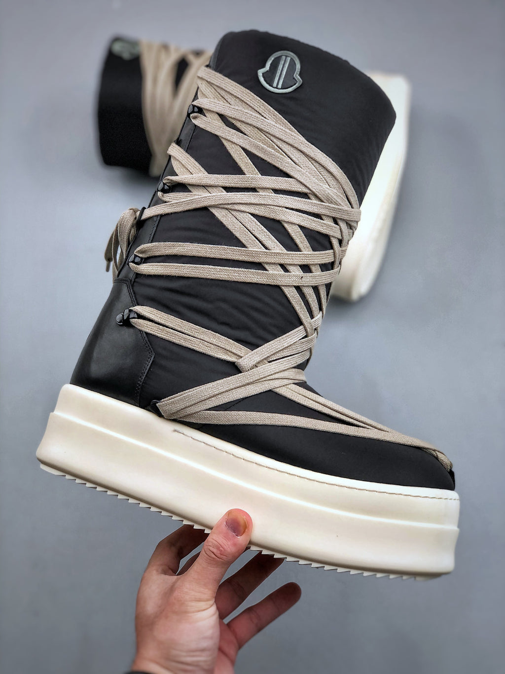 Moncler x Rick Owens DRKSHDW Crazy Strappy High-top Ski Boots #335512