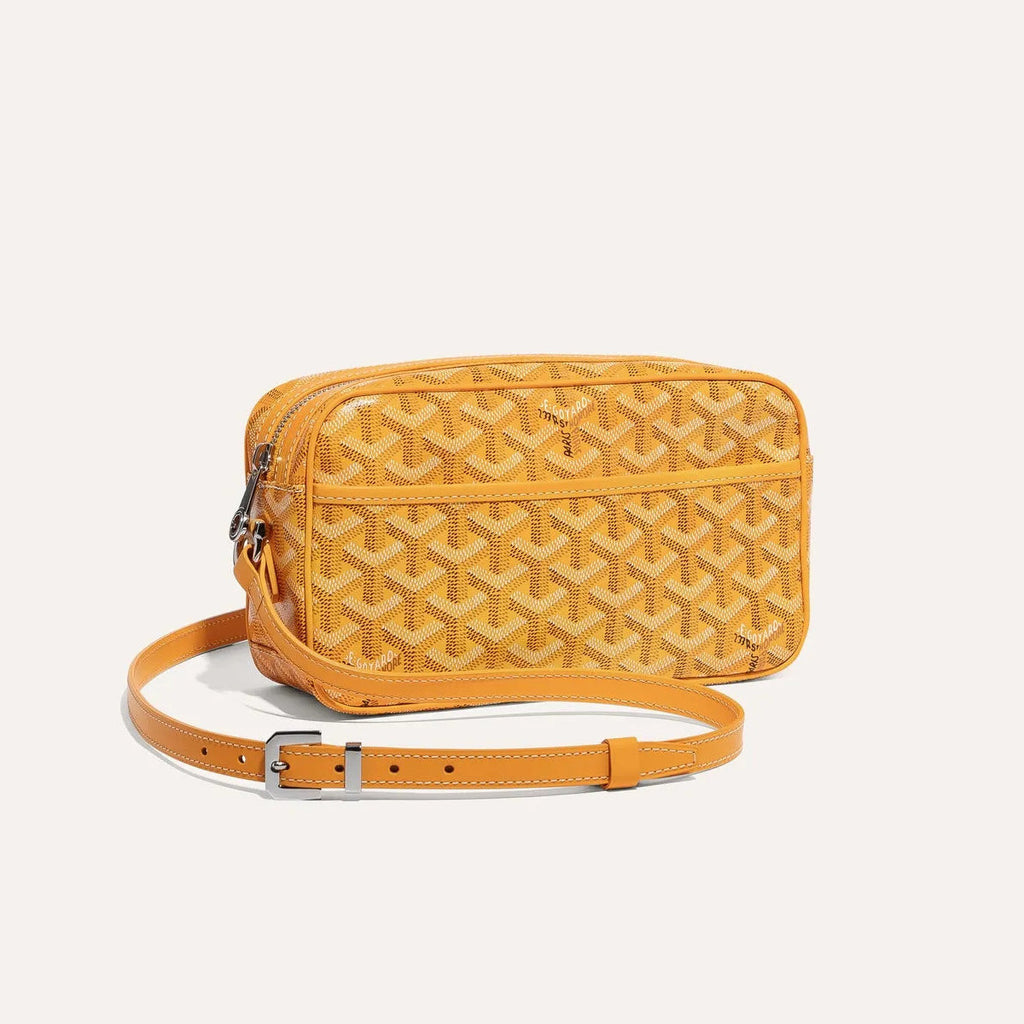 GOYARD Cap-vert Men's And Women's Old Flower Full Print Inside And Outside Compartments Canvas Patchwork Leather Messenger Bag Camera Bag Shoulder Crossbody Bags #76387