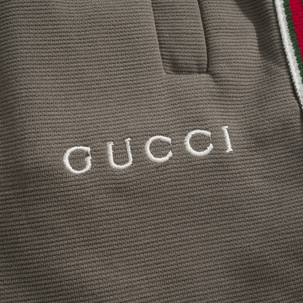 GUCCI Embroidered Logo Cotton Piqué Shorts #377960